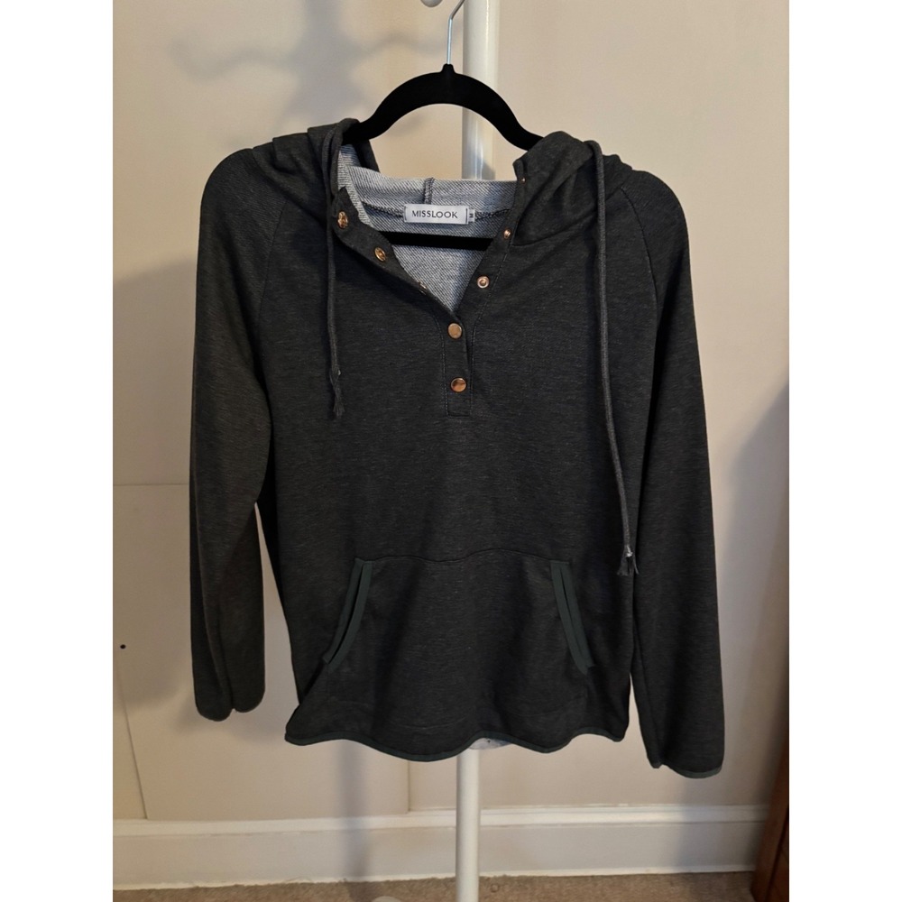 Misslook hooded grey size medium